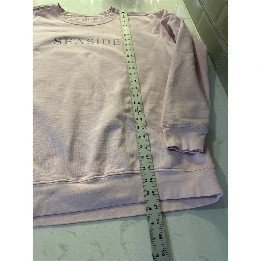 Seaside Women's New Town Old Ways Pink Crewneck Sweatshirt Pullover Size Large - Picture 7 of 7